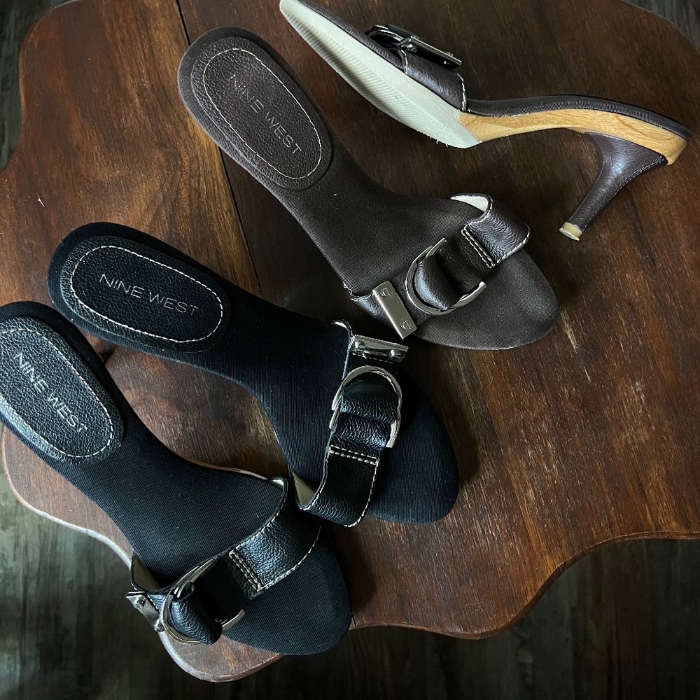 Nine West Black and Black Heels